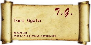 Turi Gyula névjegykártya